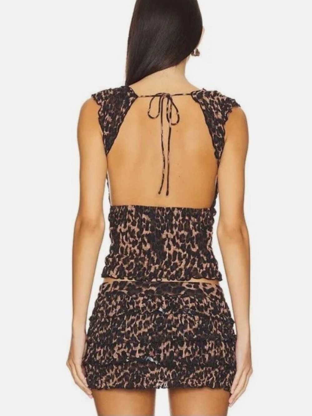 Lioness Match Point Mini Skort & Uno Tie Top in Leopard